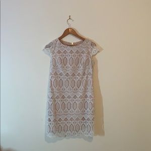 Eliza J lace fit white dress